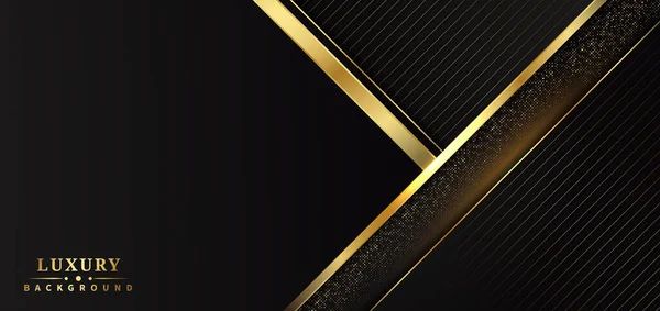 Abstrakte Vorlage Schwarz Geometrisch Mit Goldenem Hintergrund Luxusstil Vektorillustration — Stockvektor