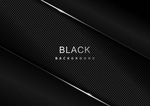 Abstract Black Dark Diagonal Carbon Fiber Texture Copy Space Dark — Stock Vector