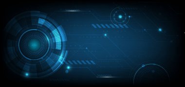 Soyut dijital teknoloji UI fütüristik HUD sanal arayüz elemanları Sci- Fi modern kullanıcı hareketi grafiği. Teknoloji yenilikçi kavramı. Vektör illüstrasyonu