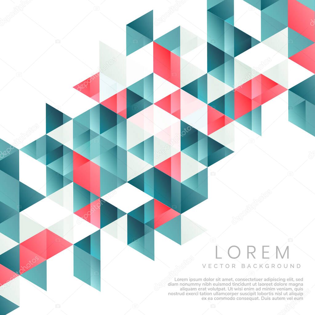 Template design abstract modern colorful triangles on white background with copy space for text. You can use for ad, poster, template, business presentation. Vector illustration