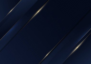 Soyut şablon mavi geometrik köşegen arkaplan ve altın çizgi. Lüks bir şekilde. Vektör illüstrasyonu