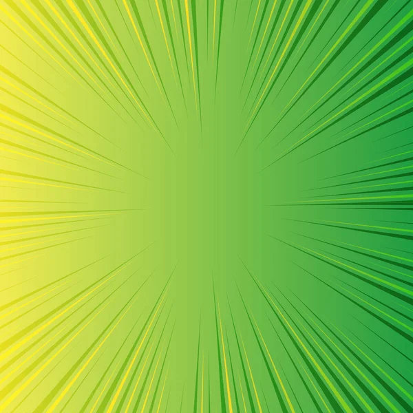 Zoom Lijnen Groene Achtergrond Komisch Concept Met Kopieerruimte Voor Tekst — Stockvector