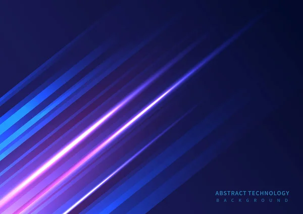 Tecnologia Abstrata Linhas Diagonais Futuristas Com Iluminação Rosa Sobre Fundo — Vetor de Stock