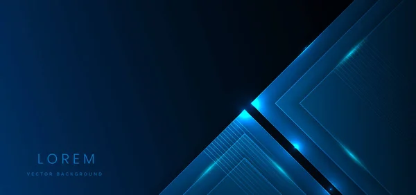 Capa Triángulos Azules Geométrica Con Efecto Luz Azul Sobre Fondo — Archivo Imágenes Vectoriales