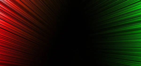 黒の背景に赤と緑のエレガントな縞模様の斜線の光を抽象化 ベクトルイラストレシオ — ストックベクタ