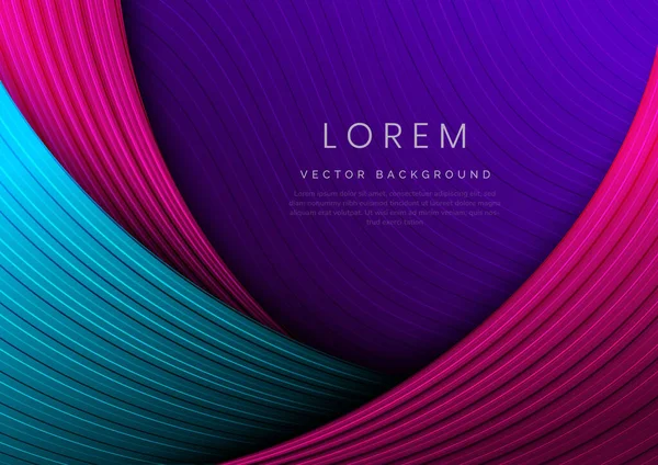 Fondo Azul Moderno Abstracto Rosa Púrpura Con Diseño Capa Curva — Vector de stock