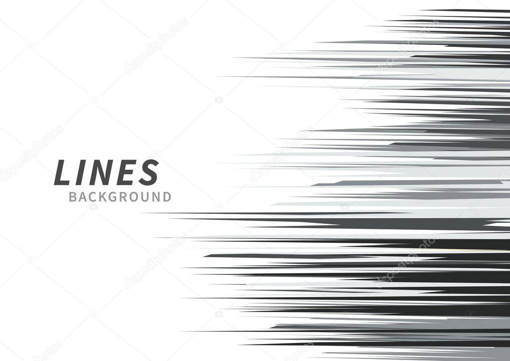 Abstract horizontal grey and black stripe lines on white background. You can use for ad, poster, template, business presentation. Vector illustration