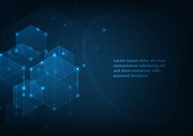 Soyut teknoloji altıgen konsept geçmişi. vektör illüstrasyonu