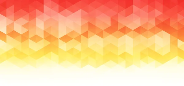 アブストラクトバナーWeb幾何学的な六角形のパターンライトイエロー オレンジ テキストのスペースと白の背景に赤 ベクトルイラストレシオ — ストックベクタ