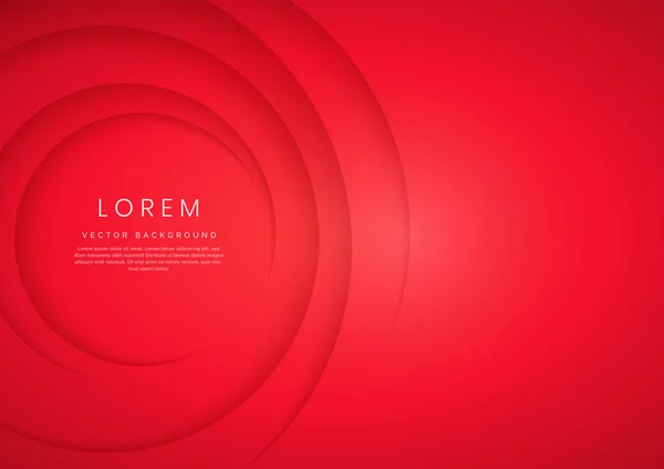 Abstract Modern Red Gradient Circles Lighting Background Copy Space Your — стоковый вектор