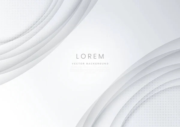 Abstract Modern White Gray Gradient Circles Lighting Background Copy Space — стоковый вектор