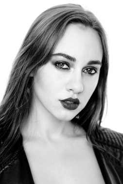 kadın siyah deri ceket