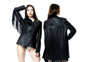 Siyah deri ceket kadınlarda