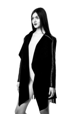 kadın siyah deri ceket