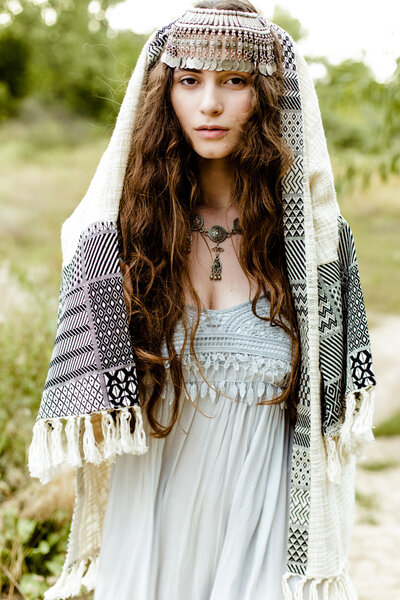 Girl in folk Crimean Tatar clothes