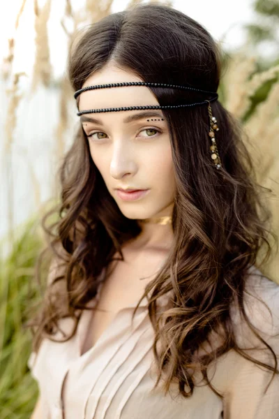 Young girl in ethnic clothes — Stock Photo, Image