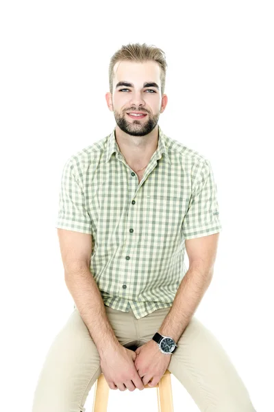 Handsome bearded man in studio — Stock Photo, Image