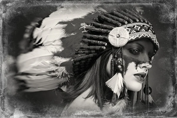 土著美洲印第安妇女 — 图库照片