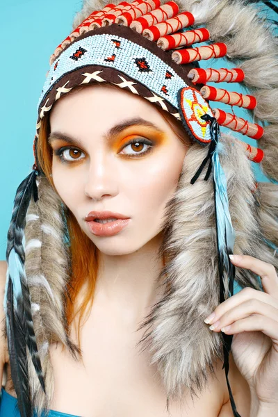 Lady in the Indian roach — Stock Photo, Image