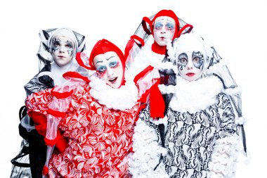 Dört neşeli palyaço