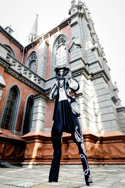 Carnaval veneziano Homem mascarado — Fotografia de Stock