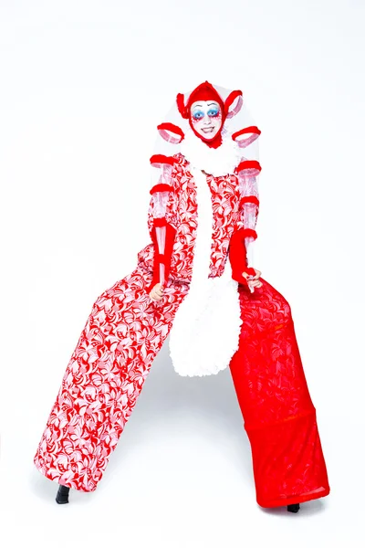 复古风格的女性小丑 — 图库照片