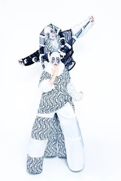 İki neşeli palyaço