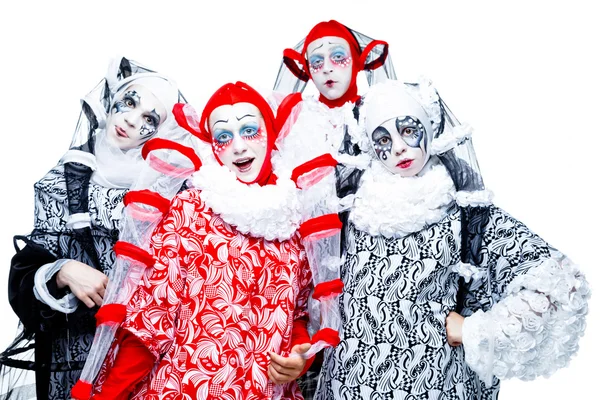 Quatre joyeux clown — Photo