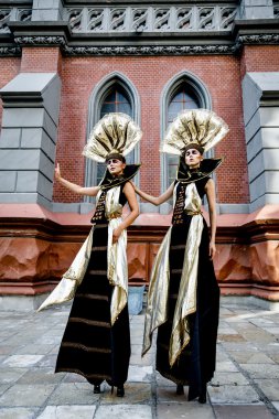 Karnaval maskeli kadın