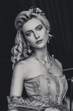 Barok moda kadın portresi