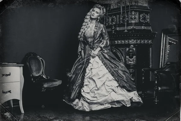 Retro barokní móda žena — Stock fotografie