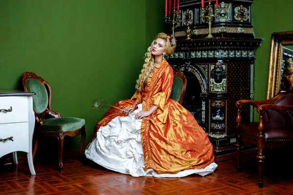 Retro Barok moda kadın — Stok fotoğraf