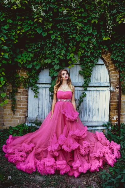 Beautiful woman in gorgeous dress — Stock Photo, Image