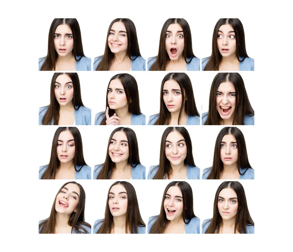 Woman with different expressions — Stock Photo, Image