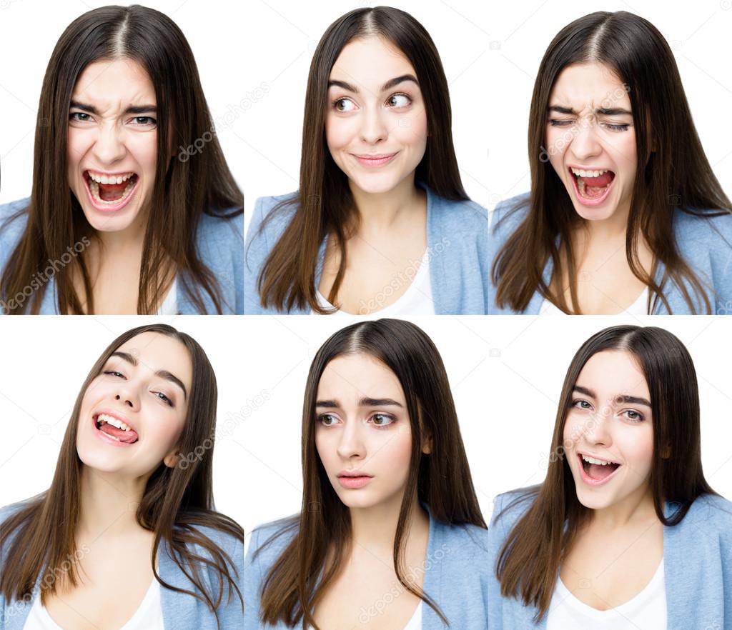 Woman with different expressions Stock Photo by ©smmartynenko 95647570