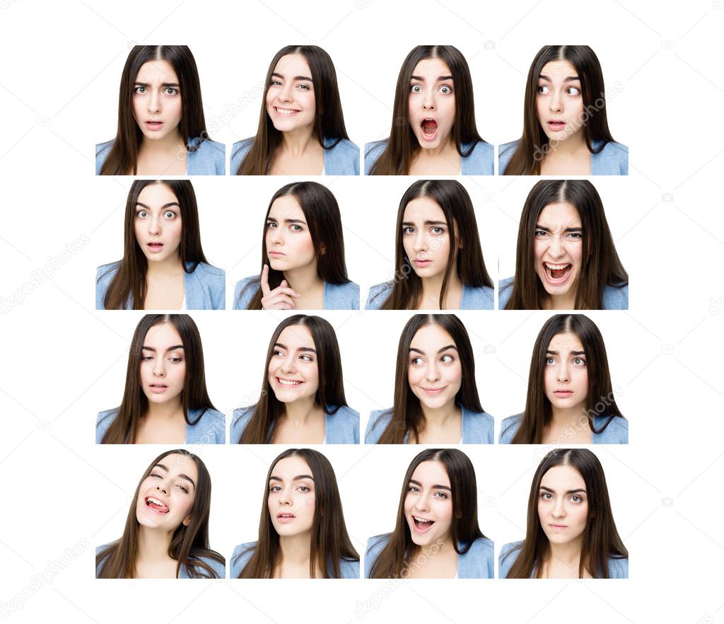 woman with different expressions