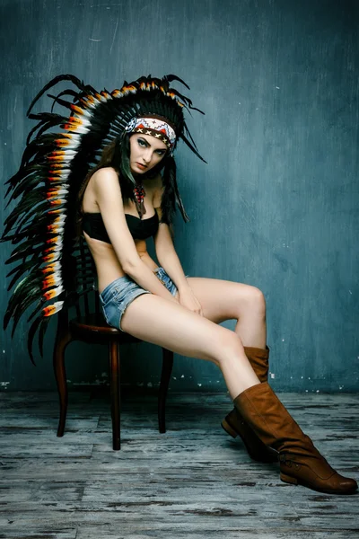 Indianische Ureinwohnerin — Stockfoto