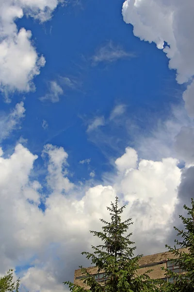 Nuages Bizarres Dans Ciel Bleu Été — Photo