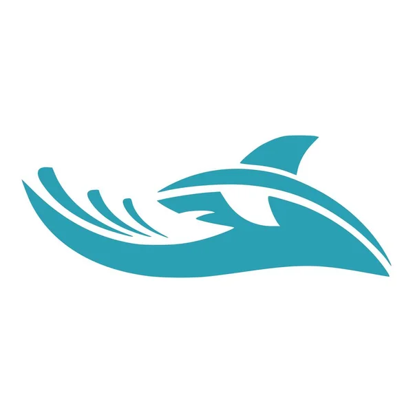Иллюстрация Волны Напоминающей Руку Концепцией Логотипа Акулы — стоковый вектор
