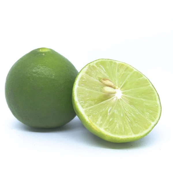 Green Lime Isolated White Background — Stock Photo, Image