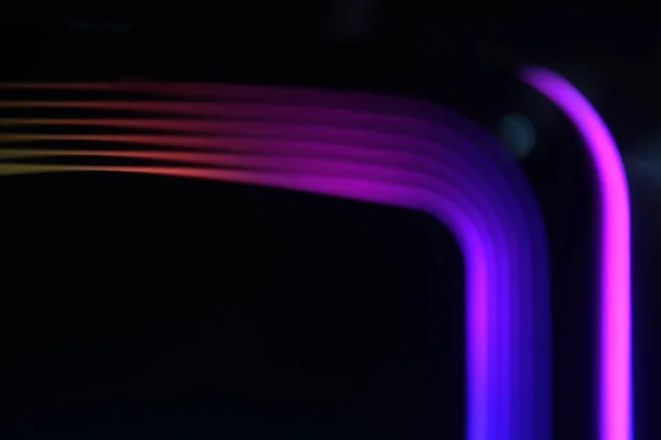 Embaçado Fundo Pic Cinco Swirly Colorido Arredondado Luzes Padrão Preto Imagem De Stock