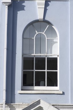 Dekorasyon, Londra, Avrupa ile mavi kapalı pencere.