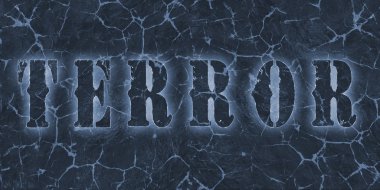 Tehlike kırmızı lav yazılı Word terör.