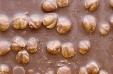 Fındıklı çikolata. Sütlü çikolata ve fındık arka plan/çikolata süt. 