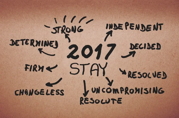 Obiettivi del 2017 Stay- scritto a mano su cartone arancione . — Foto Stock