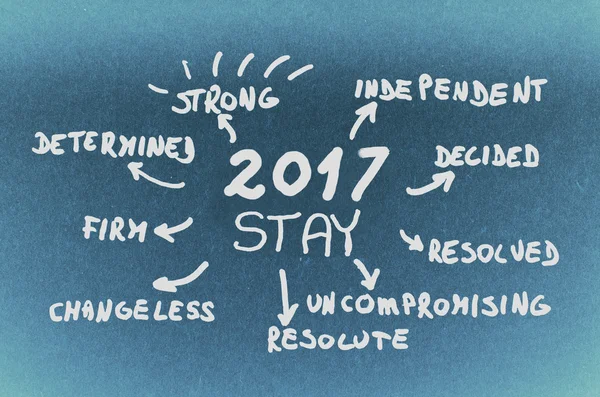 Obiettivi su 2017 Stay- scritto a mano su cartone blu . — Foto Stock