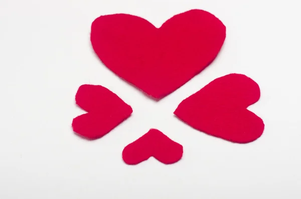 Hearts arranged on white background — Stock Photo, Image