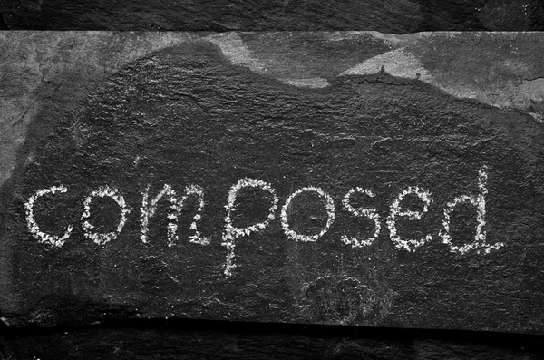 Word Composed tebeşir ile kara taş üzerine yazılmış. — Stok fotoğraf