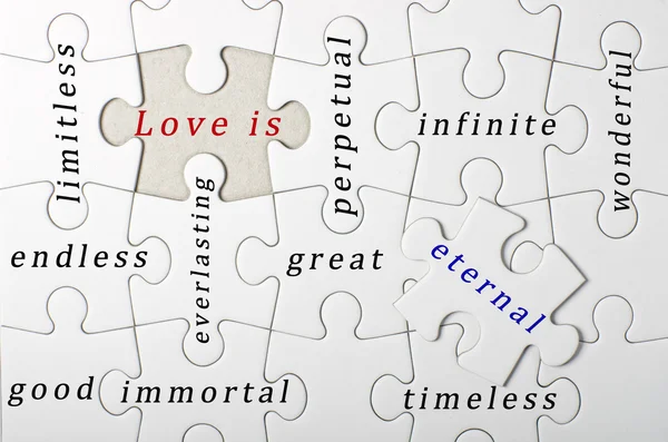 Love concept - Jigsaw of love in Black & White color — Stock Photo, Image