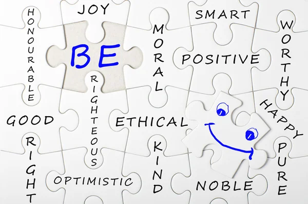 Kavram - Yapboz, bulmaca siyah ve beyaz renkli, mavi renkte yazılmış